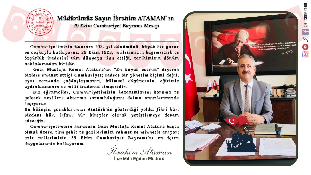 29 EKİM CUMHURİYET BAYRAMI MESAJI 